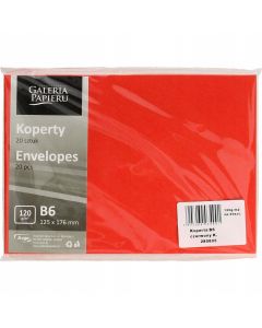 Koperta B6 czerwony K.110g. (20szt.) 280805 Galeria Papieru