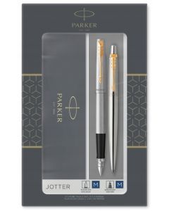 Komplet pióro wieczne + długopis JOTTER STAINLESS STEEL GT PARKER 2093257