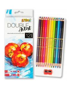 Kredki dwustronne 12 kolorów Double Artist 4/3mm Kolori premium TT7986 PENMATE