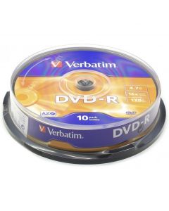 Płyta DVD-R 4,7GB VERBATIM cake (10szt) 16x Matt Silver 43523