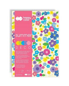 Blok DECO SUMMER A5, 170g.20ark. 5 kolorów HA 3817 1520-120 HAPPY COLOR