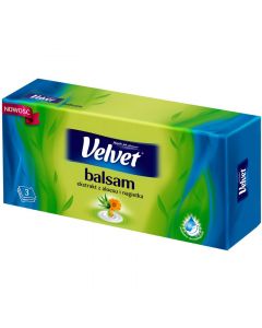 Chusteczki VELVET BALSAM (70 sztuk) 3 warstwy ekstrakt z Aloesu i Nagietka