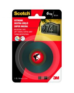 Taśma montażowa samoprzylepna 19mm*1,5m SCOTCH 3M UU004874713 super mocna 6KG/30cm