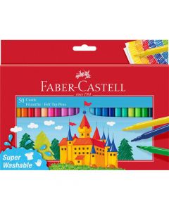 Flamastry ZAMEK 50kolorów opakowanie kartonowe 554204 Faber-Castell