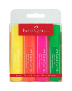 Zakreślacz 1546 fluo 4 kolory etui 154604 FC FABER CASTELL