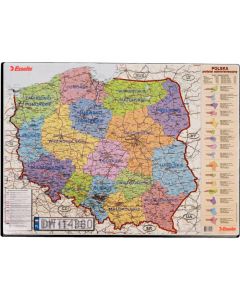 Podkładka na biurko z mapą Polski 500x650mm ESSELTE 12051