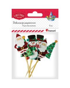 Dekoracje papierowa na piku (6 szt) Xmass 461779 TITANUM