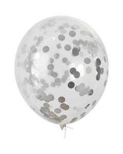 Balony z konfetti srebrne 30cm (5szt) BKN-8599 ALIGA