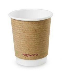 Kubek papierowy dwuwarstwowy 250ml (25szt.) 8oz 100% biodegradowalny VDW-8-GR VEGWARE