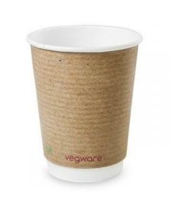 Kubek papierowy dwuwarstwowy 300ml (25szt.) 12oz 100% biodegradowalny VDW-12-GR VEGWARE