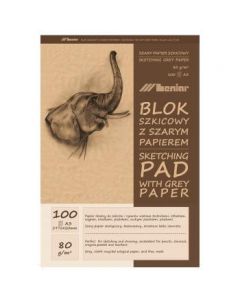 Blok szkicownik A3 100k 80g papier szary 90854 LENIAR