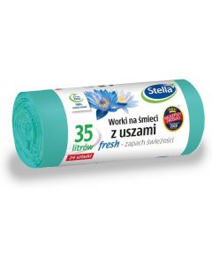 Worki na śmieci z uszami wytrzymałe 35L 24szt. zielone (LDPE) świeży zapach WNS-3881V1 STELLA