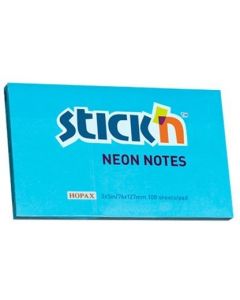 Bloczek STICK`N 127x76mm niebieski neonowy 100k 21213