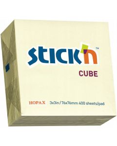 Bloczek STICk`N 76x76mm 400k żółty pastelowy 21072