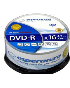 Płyta DVD-R ESPERANZA 4.7GB X16 CAKE BOX 25szt. 1110