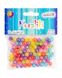 Koraliki plastikowe mix kolorów 8mm (80 szt.) PJ-0576 ALIGA