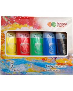 Farba akrylowa 5 kol. x 75ml MIX A HA 7370 0075-MIX A Happy Color