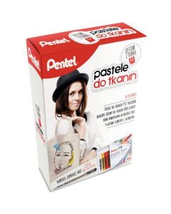 Zestaw pasteli do tkanin z torbą PENTEL PTS7+BN15+Torba