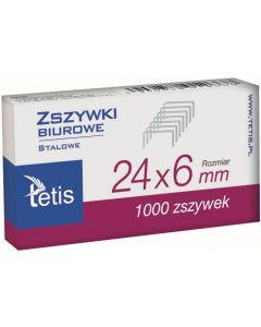 Zszywki biurowe 24/6 1000szt GZ101-A TETIS