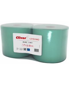 Czyściwo w roli 25cm*300m (2 rolki) zielone makulatura CLIVER GREEN 300/1 0741