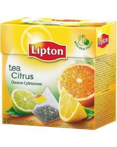 Herbata LIPTON PIRAMID (20 torebek) czarna z aromatem OWOCE CYTRUSOWE