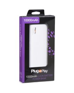 Powerbank PLUG&PLAY 10000mAh 2XUSB niebiesko/biały