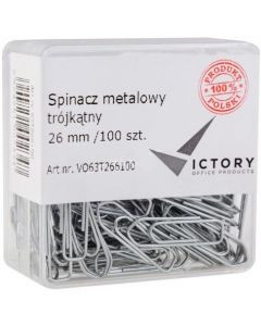 Spinacz metalowy trójkątny 26 mm (100szt.) w op 63T266100 VICTORY