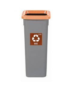 Kosz PLAFOR FIT BIN 20L szary, do segregacji - ramka brązowa - BIO 713-06