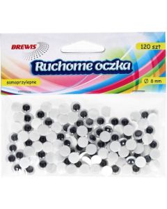 Oczka ruchome okrągłe 8mm (120) samoprzylepne Ro2 BREWIS