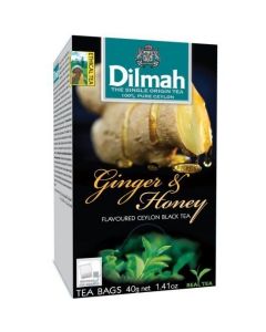 Herbata DILMAH (20 torebek) czarna z aromatem Imbiru i Miodu 30g