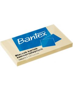 Bloczek samoprzylepny 100x75mm 100k żółty 400086387 BANTEX