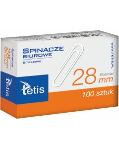 Spinacze biurowe 28mm (100szt.) GS140-B TETIS