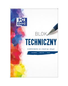 Blok techniczny A4 10k biały 250g. 400093199 OXFORD