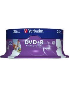 Płyta DVD+R VERBATIM CAKE(25) nadruk Retail Wide 4.7GB x16 43539