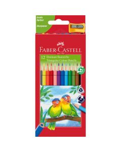 Kredki ECO COLOUR trójkątne 12 kol. + temperówka 120523 FABER-CASTELL