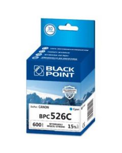 Tusz BLACK POINT (BPC526C) niebieski 750str zamiennik CANON (CLI-526C/4541B001)