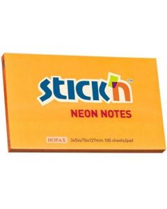 Bloczek STICK"N 127x76mm pomarańczowy neonowy 100k 21168 STICK"N