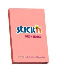 Bloczek STICK"N 76x51mm różowy neon 100k 21162 STICK"N