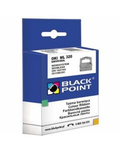 Taśma BLACK POINT (KBPO320) czarna nylon 8mm/1,8m zamiennik OKI (09002303) ML320/182/391