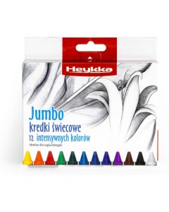 Kredki świecowe JUMBO 12szt. HEYKKA (610401)