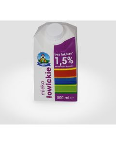 Mleko ŁOWICZ UHT bez laktozy 1.5% 0.5l