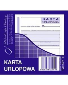 507-6 Karta urlopowa 2/3 A6 40 kartek Michalczyk i Prokop