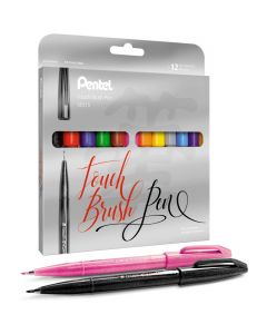 Pisak BRUSH SIGNT kpl. 12 szt. SES15C-ST12PL PENTEL