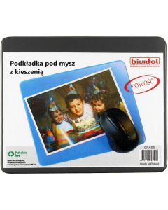 Podkłakda pod mysz z kieszenią czarna KPM-01-08 BIURFOL