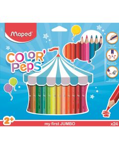 Kredki trójkątne MAPED COLORPEPS JUMBO 24kolorów 834013