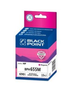 Tusz BLACK POINT (BPH655M) purpurowy 690str zamiennik HP (655/CZ111AE)