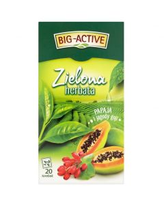 Herbata BIG-ACTIVE zielona (20 torebek) PAPAJA-JAGODY GOJI