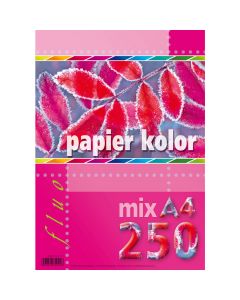 Papier A4 FLUO mix 250ark 5kol KRESKA