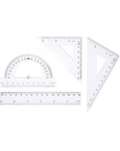 Zestaw geometryczny linijką 15cm BL001-AK TETIS