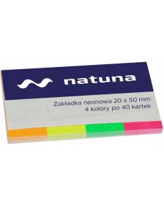 Zakładka indeksująca 20x50mm 4x40k neonowa NATUNA (NSP20/50/N/D)